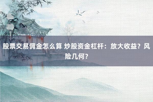 股票交易佣金怎么算 炒股资金杠杆：放大收益？风险几何？