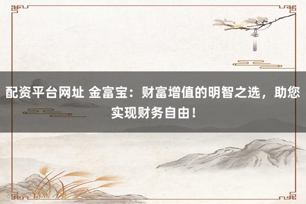 配资平台网址 金富宝：财富增值的明智之选，助您实现财务自由！