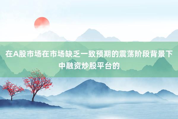 在A股市场在市场缺乏一致预期的震荡阶段背景下中融资炒股平台的