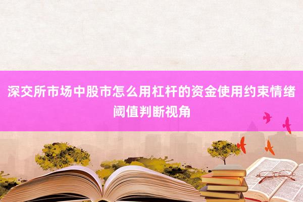 深交所市场中股市怎么用杠杆的资金使用约束情绪阈值判断视角